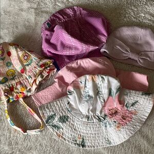 Floral and Patterned Kids Hat Set